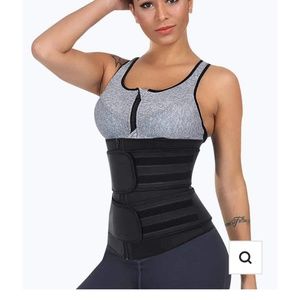 Zip and Clip Strapless Neoprene Waist Trainer with hooks and zipper